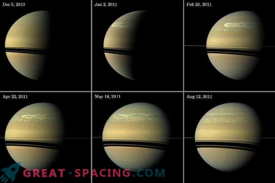 Tempeste su vasta scala scuotono l'atmosfera di Saturno