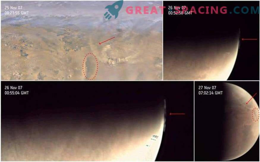 Mars-Express che esplora nuvole ad alta quota