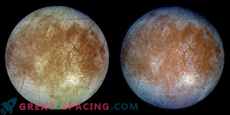 Picchi di ghiaccio sull'Europa satellite di Jupiter