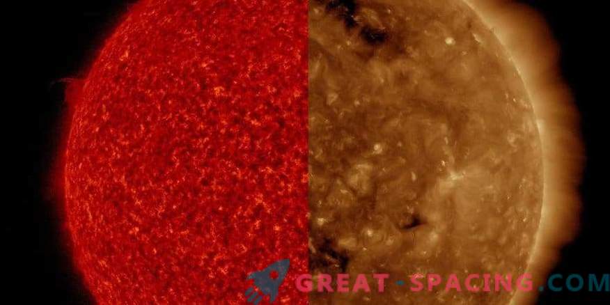 Sole: due lunghezze d'onda, due immagini diverse