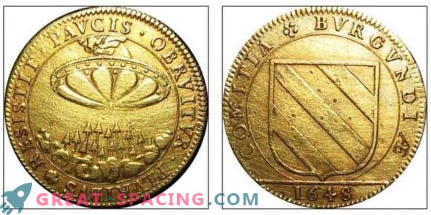 Il modello su un'antica moneta francese del XVII secolo ricorda una nave aliena. Opinione ufologov